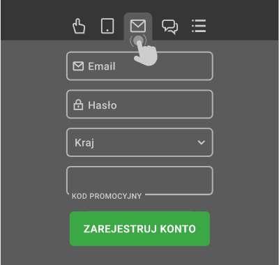 Rejestracja według e-mail i numeru telefonu